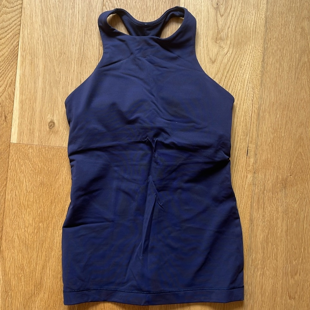 Lululemon tank with built in bra in navy blue